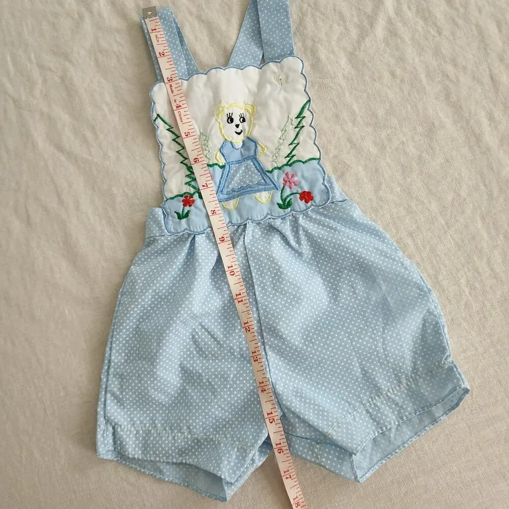 Vintage Bear Embroidered Sunsuit 12 months